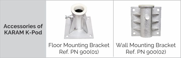 Cantilever K-Pod with 20 mtr Winch and SS316 Floor Mounting Bracket for K-POD - PN 900 + PN 801(20) + PN 900(01) - KARAM