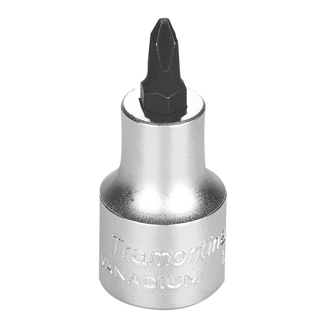 NR2 Cross Recessed Tip Chrome Vanadium Steel Socket - 1/2" Square Drive,44843002, TRAMONTINA