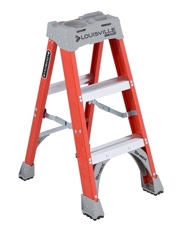 LOUISVILLE LADDER 3-FOOT FIBERGLASS STEP LADDER, TYPE IA, 300-POUND LOAD CAPACITY, FS1503