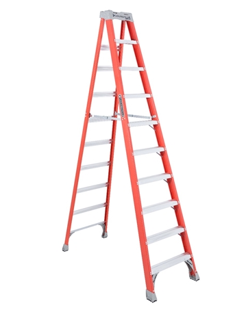 LOUISVILLE LADDER 10-FOOT FIBERGLASS STEP LADDER, TYPE IA, 300-POUND LOAD CAPACITY, FS1510