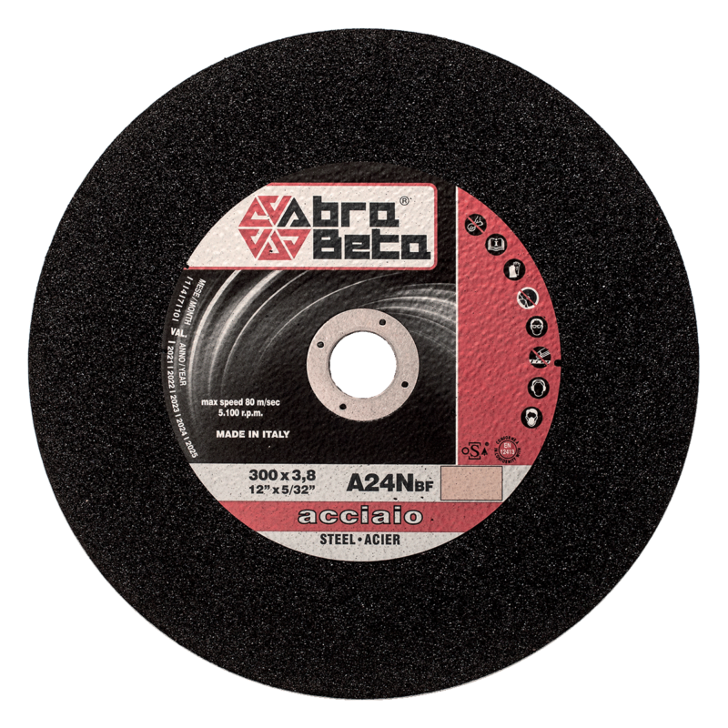 Cut-Off Disc 80M/S  For Steel - Flat Center - 14" - 350 X 3.5 X 25.4 MM - 4400 RPM - A24N - Abra Beta