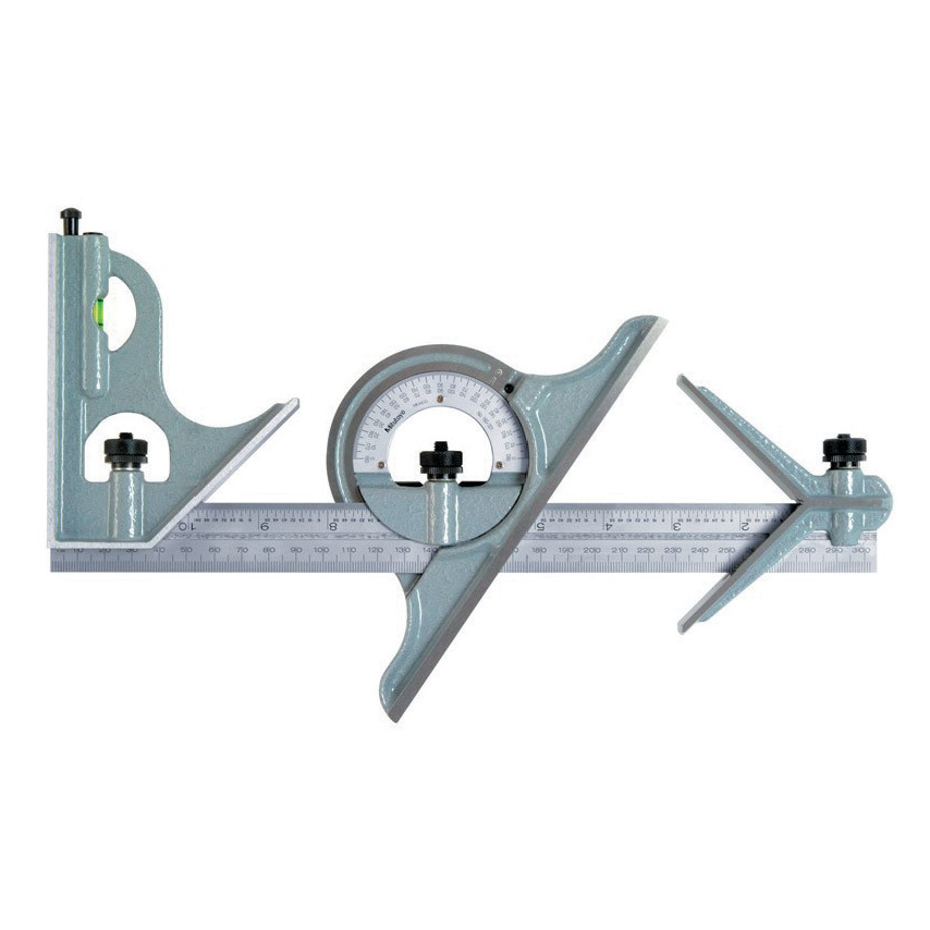 Combination Square Set 12"/300mm, Square/Center/Protractor - 180-907B - MITUTOYO