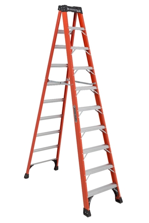 [FS1410HD] LOUISVILLE LADDER 10-FOOT FIBERGLASS STEP LADDER, TYPE IAA, 375-POUND LOAD CAPACITY, FS1410HD