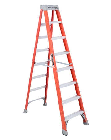 [FS1508] LOUISVILLE LADDER 8-FOOT FIBERGLASS STEP LADDER, TYPE IA, 300-POUND LOAD CAPACITY, FS1508