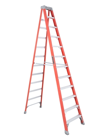 [FS1512] LOUISVILLE LADDER 12-FOOT FIBERGLASS STEP LADDER, TYPE IA, 300-POUND LOAD CAPACITY, FS1512