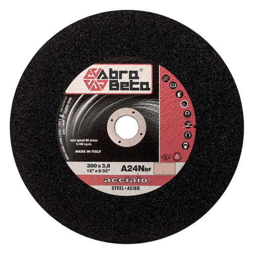 Cut-Off Disc 80M/S  For Steel - Flat Center - 14" - 350 X 3.5 X 25.4 MM - 4400 RPM - A24N - Abra Beta